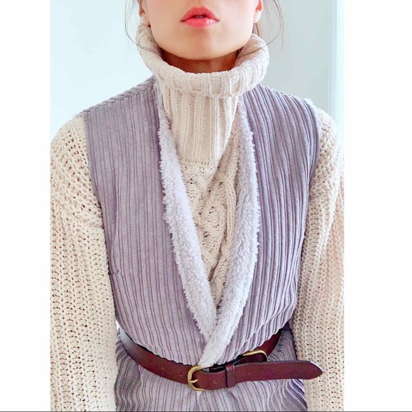 CORDUROY LONG VEST WITH SHEARLING SHERPA LINED- CORDUROY - Picture 13 of 14